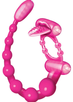 Wet Dreams Xtreme Vibrating Scorpion Silicone Cock Ring Waterproof - Pink/Pink Passion