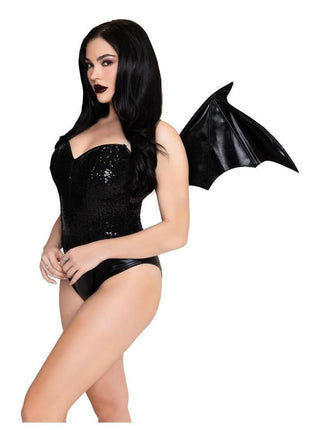Wet Look Strapless Bat Wings