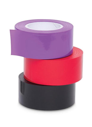 WhipSmart Bondage Tape 150ft with Silky Blindfold - Black/Multicolor/Purple/Red