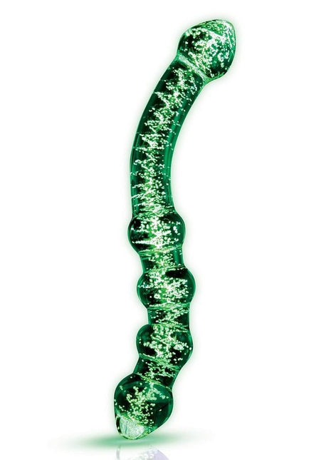 WhipSmart Dual Ended Beaded Glass Dildo - Clear/Glow In The Dark - 6.5in