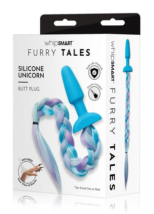 WhipSmart Silicone Plug 3.75in with Unicorn Tail - Blue
