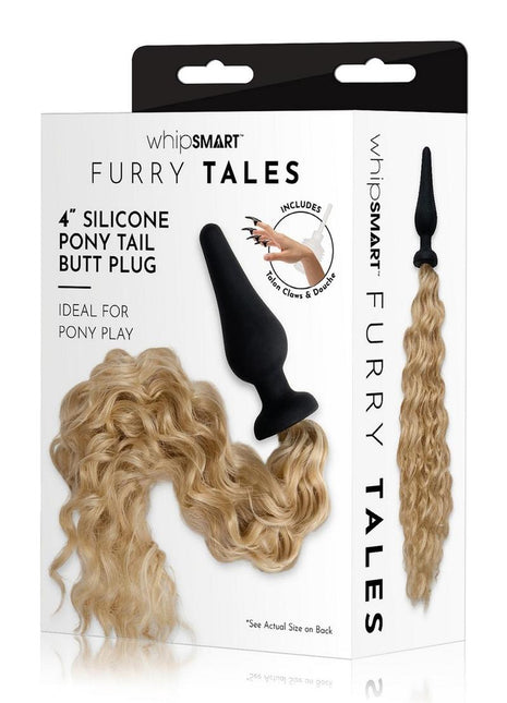 WhipSmart Silicone Plug 4in with Pony Tail - Blondie - Tan