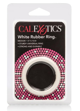 White Rubber Cock Ring - White - Medium