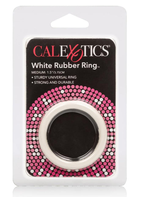 White Rubber Cock Ring - White - Medium