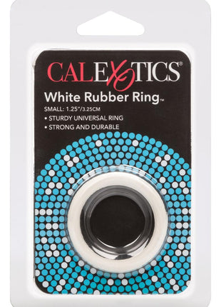 White Rubber Cock Ring - White - Small