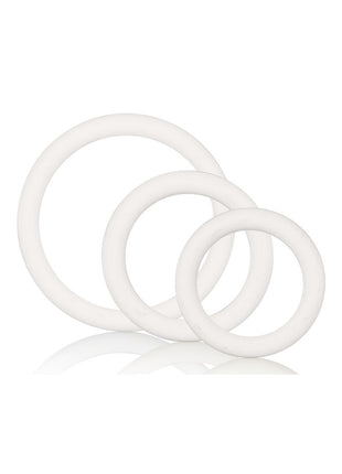 White Rubber Cock Rings - White - 3 Piece Set