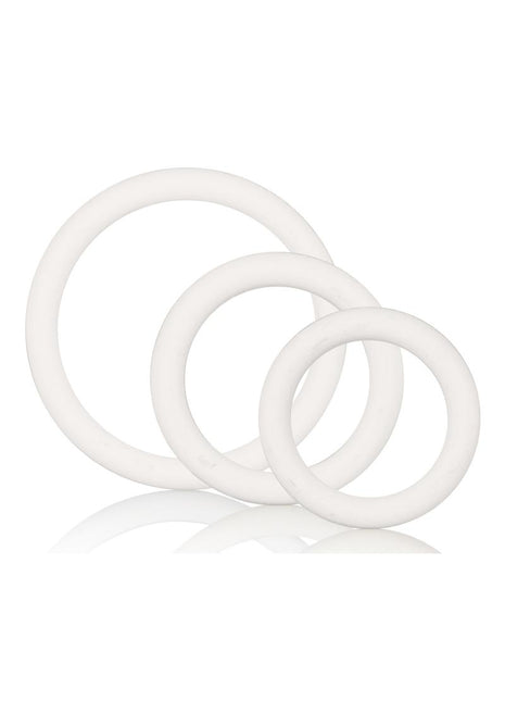 White Rubber Cock Rings - White - 3 Piece Set