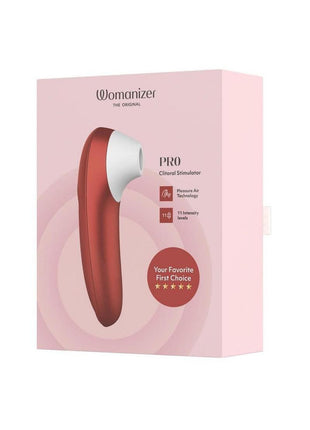Womanizer Pleasure Air Pro Rechargeable Silicone Air Pulse Clitoral Vibrator - Bordeaux/Red