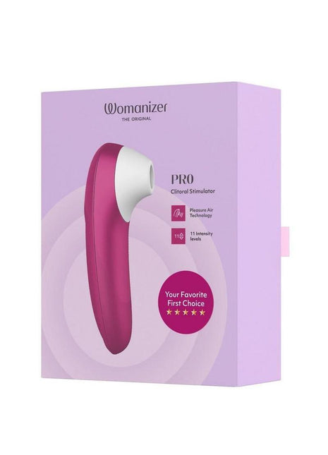 Womanizer Pleasure Air Pro Rechargeable Silicone Air Pulse Clitoral Vibrator - Vibrant - Pink