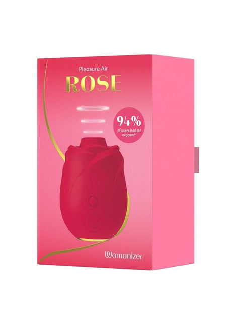 Womanizer Rose Rechargeable Silicone Air Pulse Clitoral Vibrator - Gold/Red