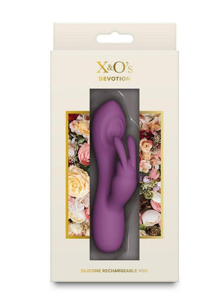 X and O's Devotion Rechargeable Silicone Compact Rabbit Vibrator - Purple