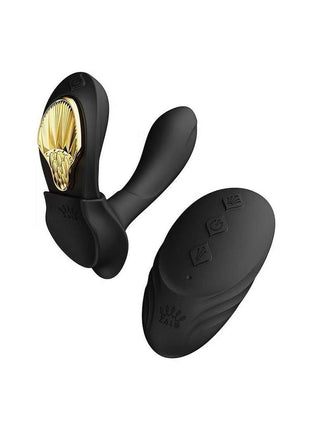 Zalo Aya Rechargeable Silicone Wearable Vibrator - Black/Gold