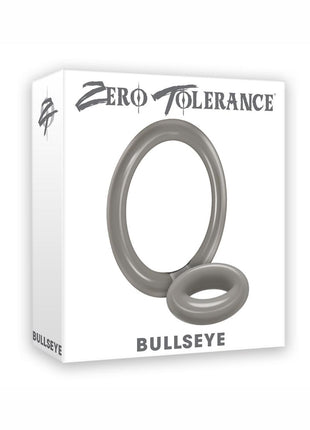 Zero Tolerance Bullseye Double Loop Cock Ring with Ball Strap - Smoke
