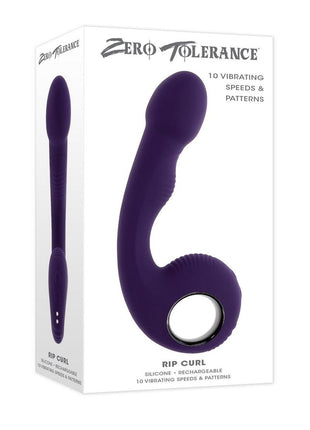 Zero Tolerance Rip Curl Rechargeable Silicone Prostate Vibrator - Purple