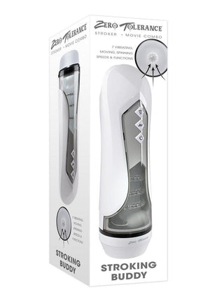 Zero Tolerance Stroking Buddy Rechargeable Thrusting Masturbator - White
