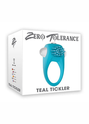Zero Tolerance Teal Tickler Silicone Vibrating Cock Ring - Teal