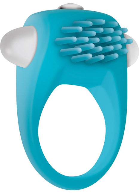 Zero Tolerance Teal Tickler Silicone Vibrating Cock Ring - Teal