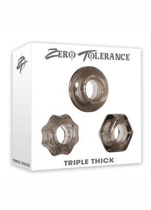 Zero Tolerance Triple Thick Cock Ring Kit - Smoke - 3 Piece Kit