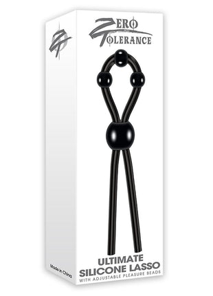Zero Tolerance Ultimate Silicone Lasso with Adjustable Pleasure Beads - Black
