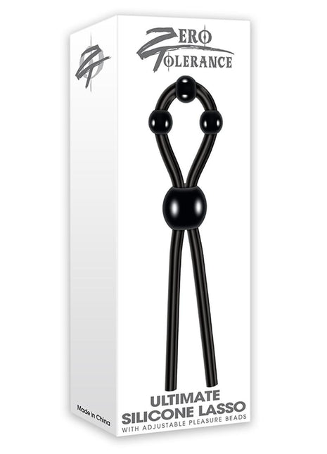 Zero Tolerance Ultimate Silicone Lasso with Adjustable Pleasure Beads - Black