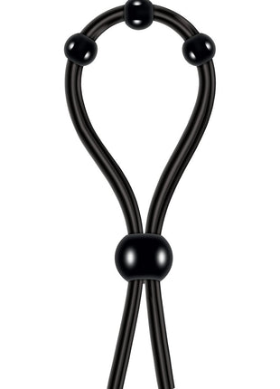 Zero Tolerance Ultimate Silicone Lasso with Adjustable Pleasure Beads - Black
