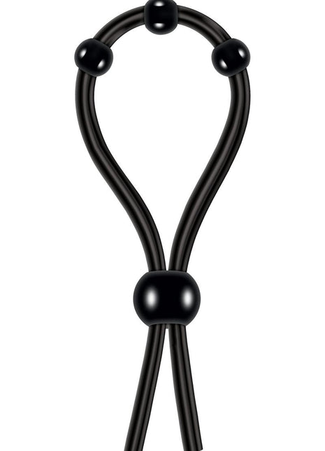 Zero Tolerance Ultimate Silicone Lasso with Adjustable Pleasure Beads - Black