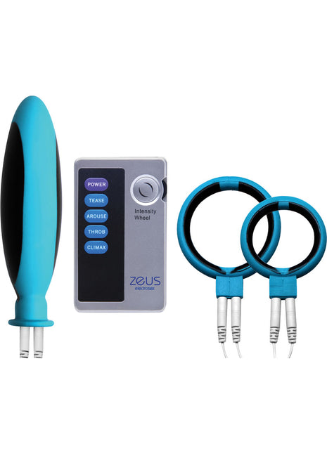 Zeus Electrosex Mingle 4 Piece Electro Couples Kit - Blue