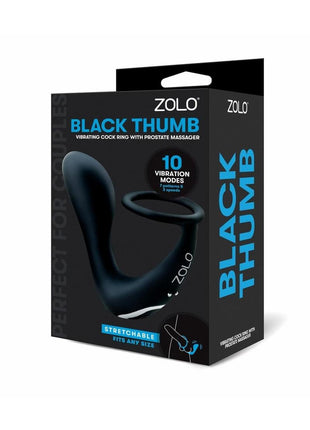 ZOLO Black Thumb Silicone Rechargeable Prostate Massager