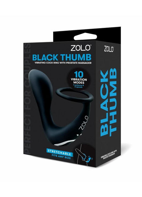 ZOLO Black Thumb Silicone Rechargeable Prostate Massager