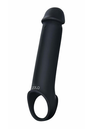 ZOLO Vibrating Remote Control Silicone Rechargeable Penis Extender Strap-On - Black