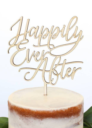 Happily Ever After Wood Cake Topper