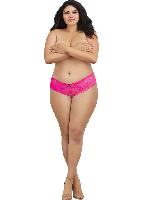 Dreamgirl Plus Size Crotchless Cheeky Boyshort