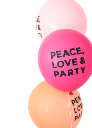 Peace Love and Party Latex Balloons
