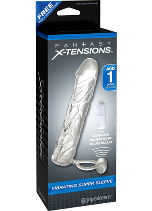Fantasy X-tensions Vibrating Super Sleeve Clear