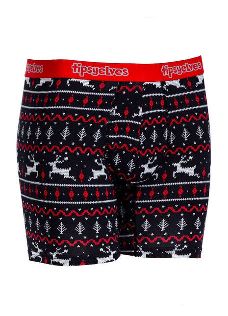 Men's Black and Red Christmas Underwear