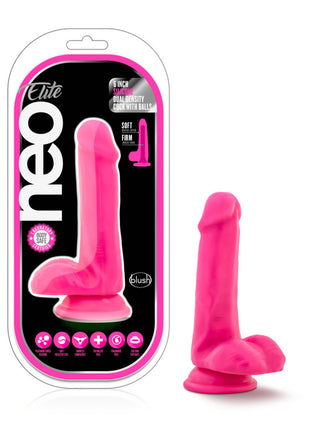 Neo Elite 6" Dual Density Dildo W/Balls