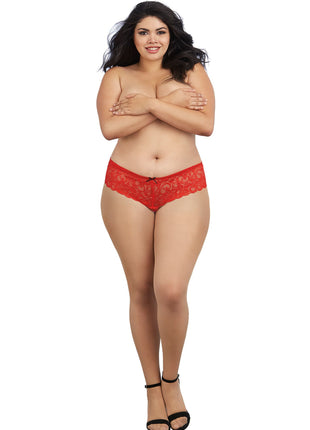 Dreamgirl Plus Size Crotchless Cheeky Boyshort