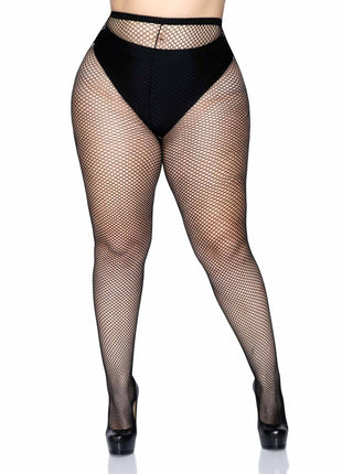 Plus Size Risa Nylon Fishnet Tights