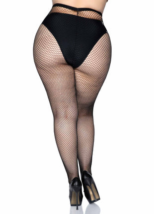 Plus Size Risa Nylon Fishnet Tights