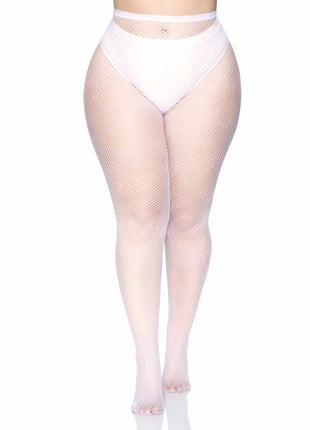 Plus Size Risa Nylon Fishnet Tights