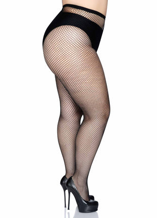 Plus Size Risa Nylon Fishnet Tights