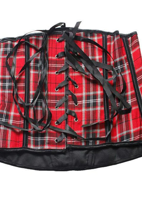 Red Plaid Under Bust Corset