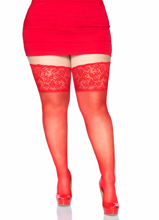 Plus Size Clara Thigh High Stockings