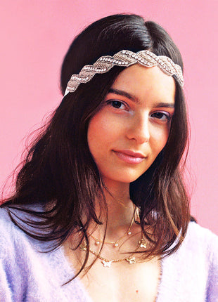 Beaded Headband With Veil