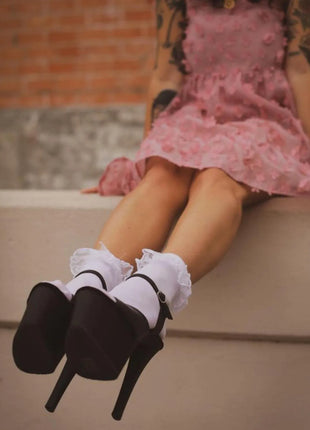 Diem Lace Ruffle Anklet Socks