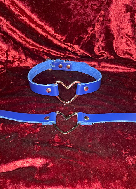 Leather Heart Collar