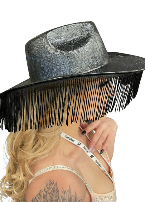 Metallic Cowboy Hat With Fringe