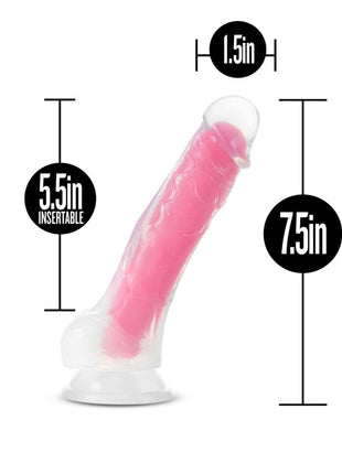 Neo Elite Glow in the Dark Dildo With Balls 7.5in