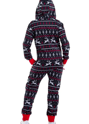 Unisex Black and Red Fair Isle - Christmas Jumpsuit