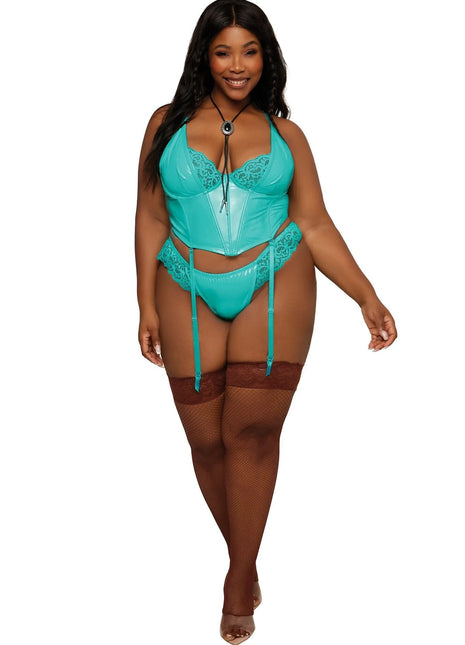 Plus Size Stretch Vinyl Bustier